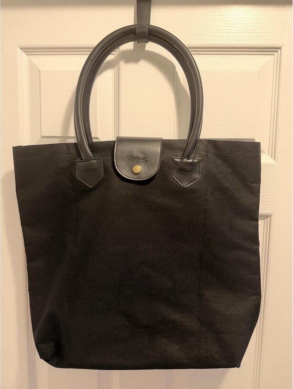Harrod’s Canvas Folding Bag Black Tote